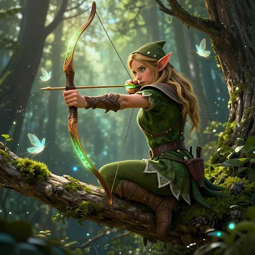 Elf Archer in Enchanted Forest
