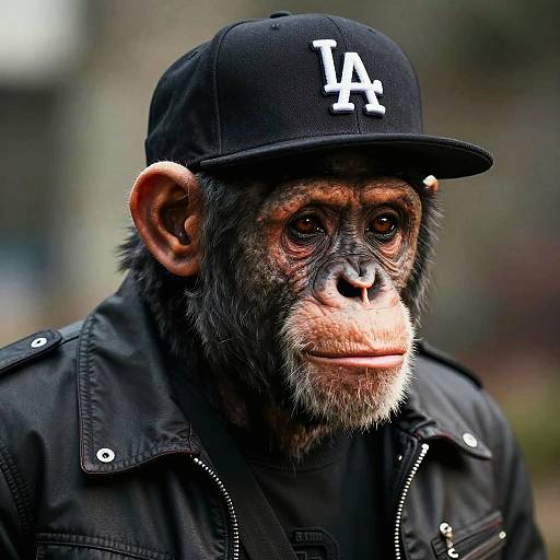 Chimpanzee in Snapback Hat Photo