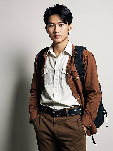 Realistic Asian Male in Professional Attire