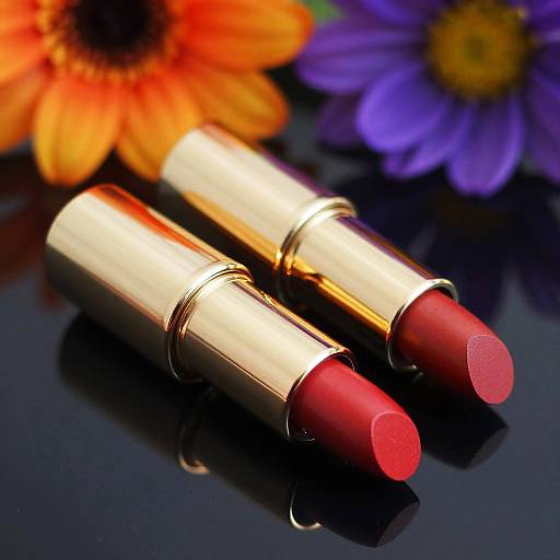 Glossy Gold Lipstick Close-Up