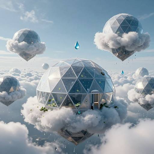 Floating Geodesic Domes with Sentient Clouds