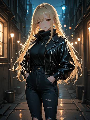 Edgy Fashion Portrait of Confident Woman