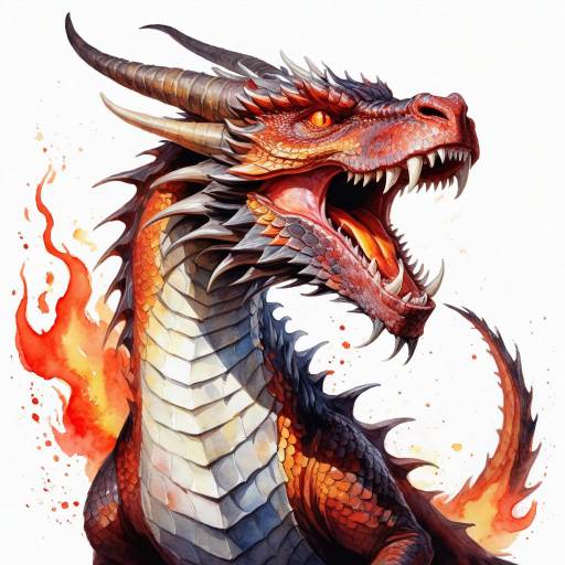 Majestic Eastern Dragon Breathing Fire