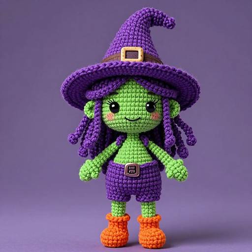 Whimsical Crochet Witch with Vibrant Charm