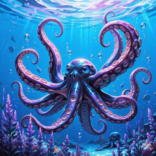 Underwater Octopus Camouflage in Lavender Underwater Octopus Camouflage in Lavender