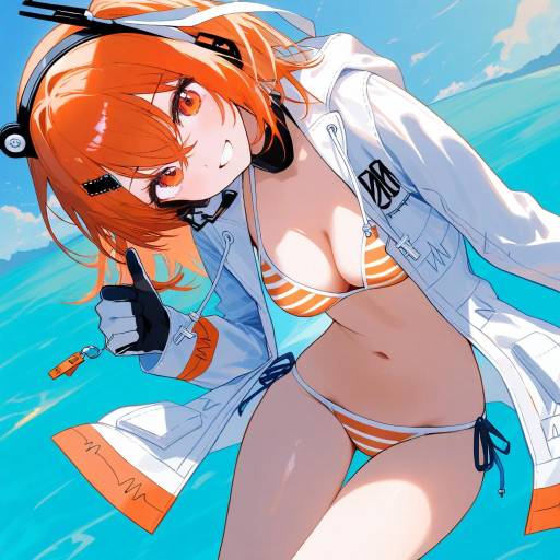 Vibrant Android Cowgirl by the Sea