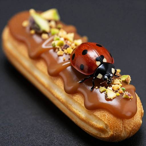 Photorealistic Eclair with Ladybug
