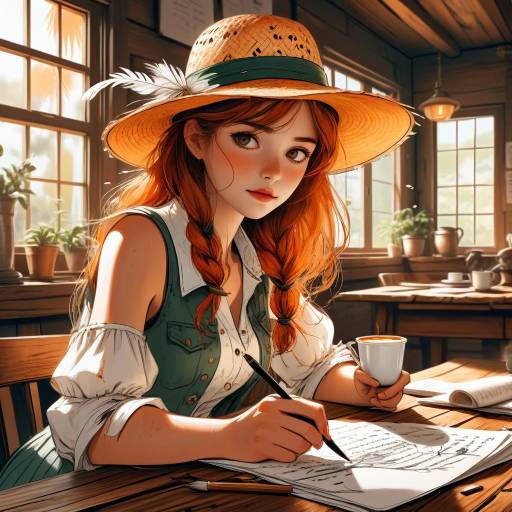 Dynamic Manga Illustration of a Writer