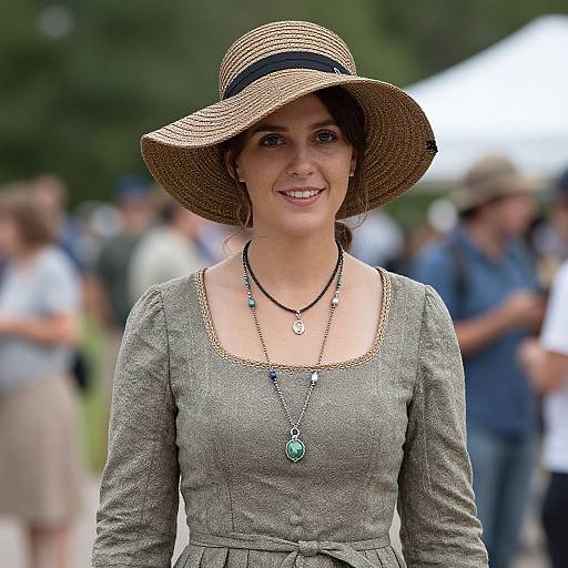 Woman in SCA Garb with Necklace