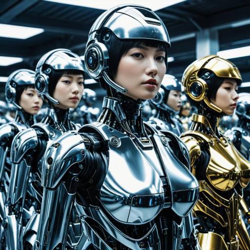 Futuristic Female Androids in Metallic Armor