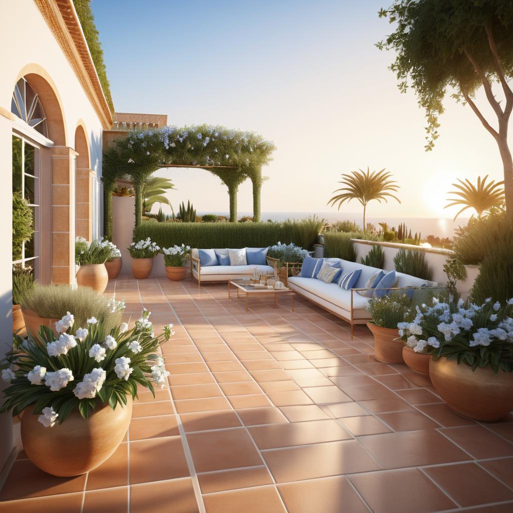 Luxurious Mediterranean Villa Terrace Render