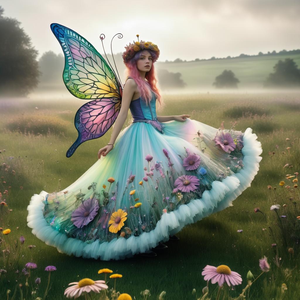 Trippy Fairy Riding a Giant Butterfly