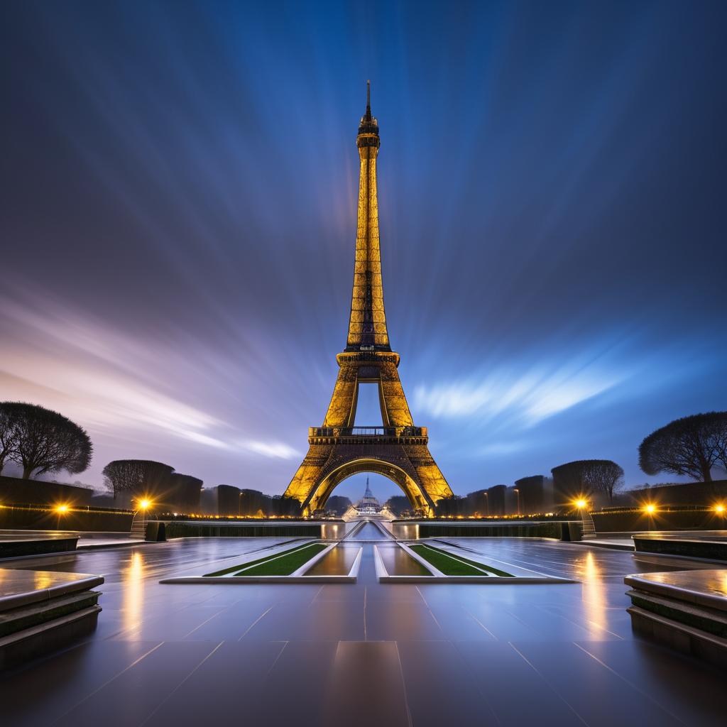 Eiffel Tower Dusk: Eco-Artistic Perspective