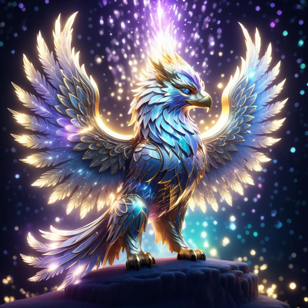 Shimmering Light Griffin in Magical Fantasy