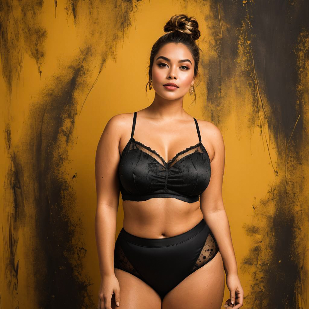 Confident Woman in Lingerie Photo Shoot