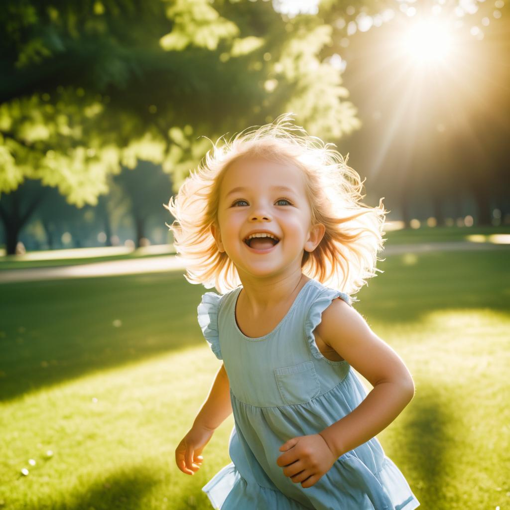 Joyful Child Portrait in Sunny Park