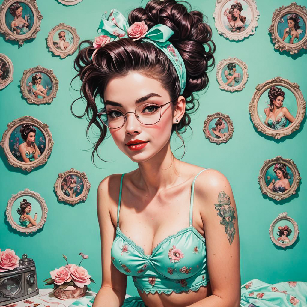 Whimsical Lowbrow Surrealism Portrait