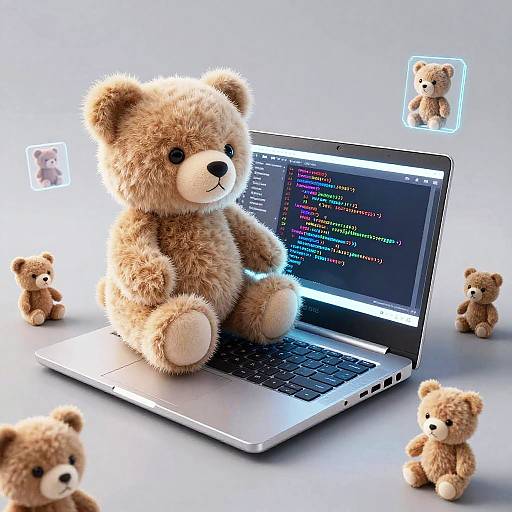 Futuristic Teddy Bear Laptop Hybrid