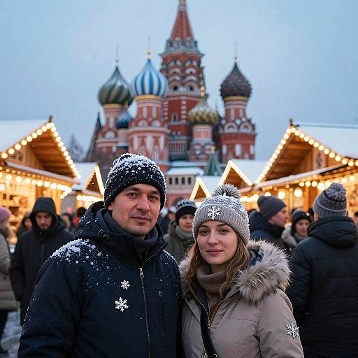 Realistic Winter Market Scene in Moscow