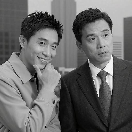 Two Men in a Cityscape Portrait