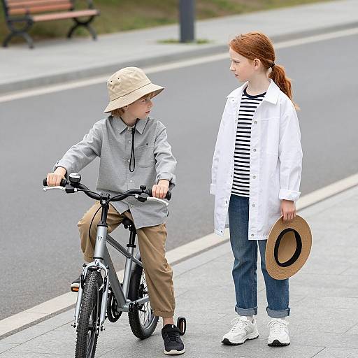Children on a Roadside: A Heartwarming Scene