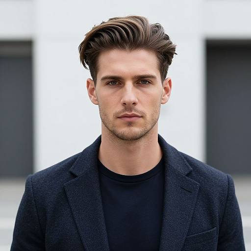 Stylish European Man in Urban Minimalism
