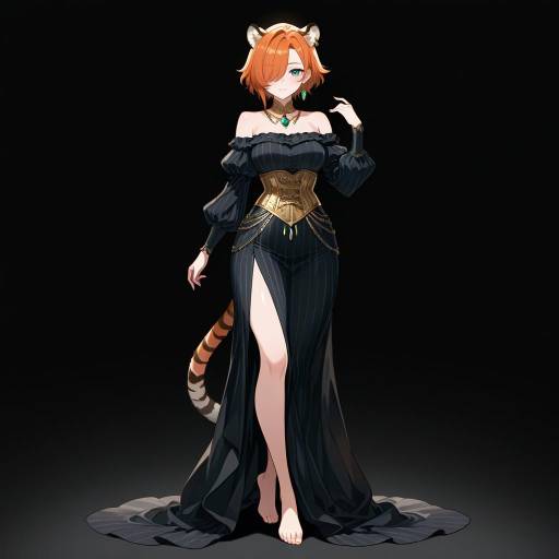 Mystical Girl with Tiger Features Mystical Girl with Tiger Features