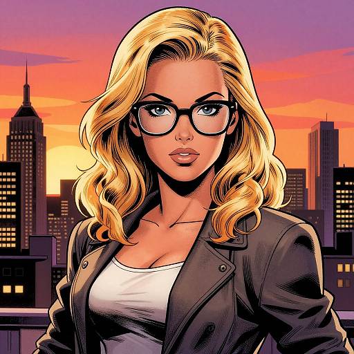 Confident Blonde Woman in Cityscape