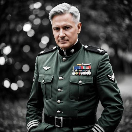 Middle-Aged Man in Military-Style Uniform