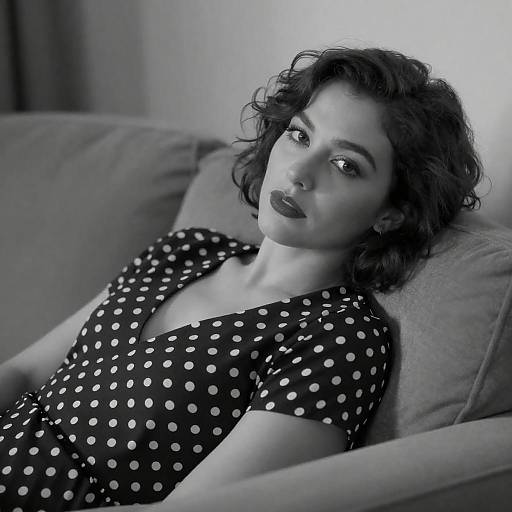 Elegant Black-and-White Portrait of Woman