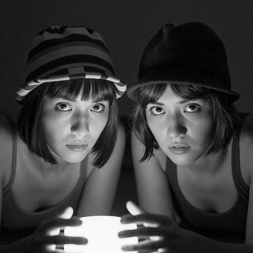 Intense Black-and-White Portrait of Two Women