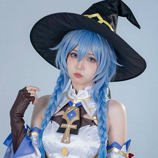 Blue-Haired Witch Cosplay Portrait