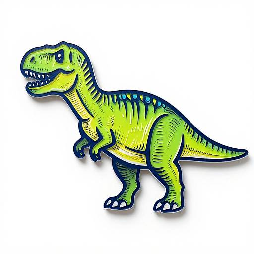 Linocut Cartoon 3D Printer Dinosaur