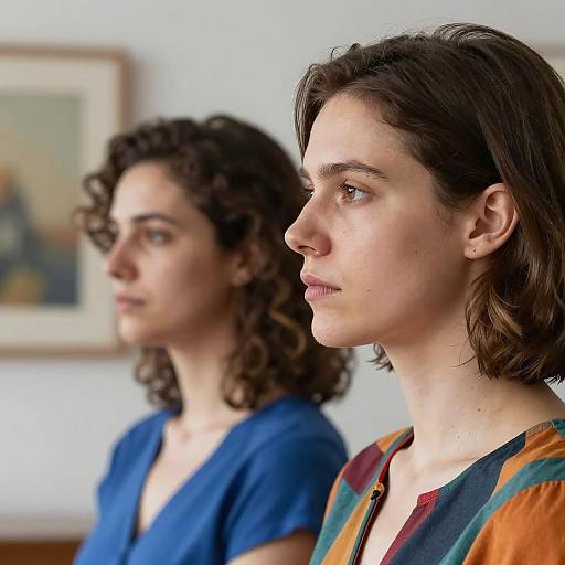 Profile Portrait of Two Women in Contrast