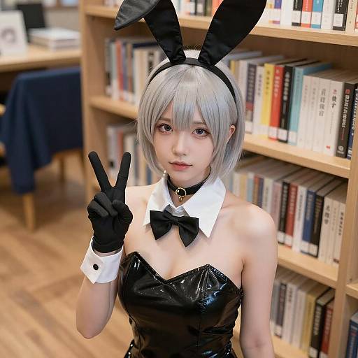 Anime-Style Portrait with Bunny Ears