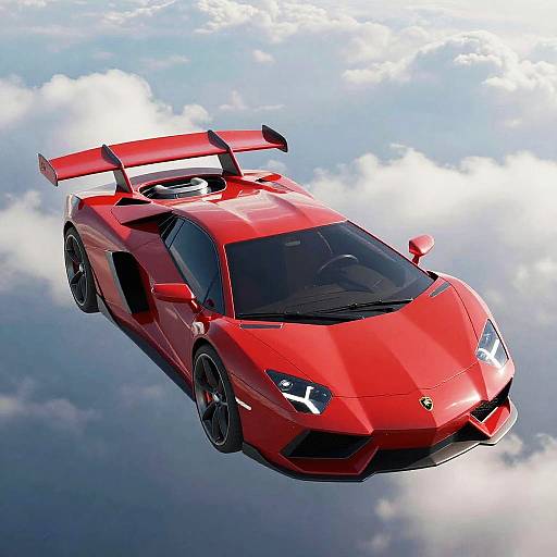 Futuristic Red Flying Car Illustration