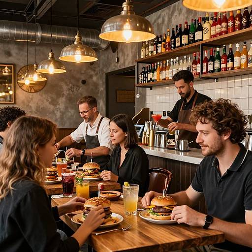 Vintage Industrial Hamburgueria Interior