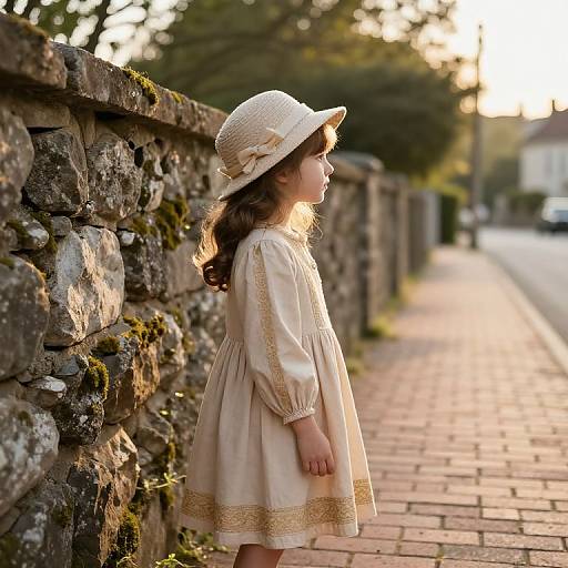 Young Girl in Elegant Embroidered Dress