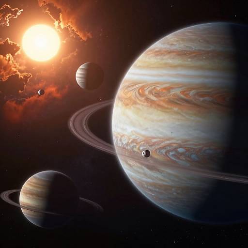 Vivid Celestial Bodies and Gas Giant