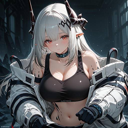 Illustration of Mudrock (elite ii) (arknights), arknights in the style of Mizuki makoto