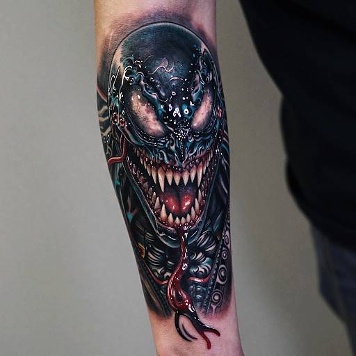 Realistic Venom Tattoo Sleeve