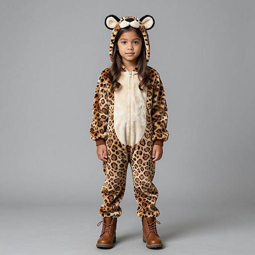 Girl in Leopard Print Costume