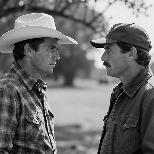 Black-and-White Standoff Between Two Men