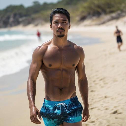 Realistic Solo Male at the Beach