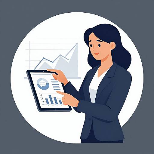 Businesswoman Presenting Tablet Charts