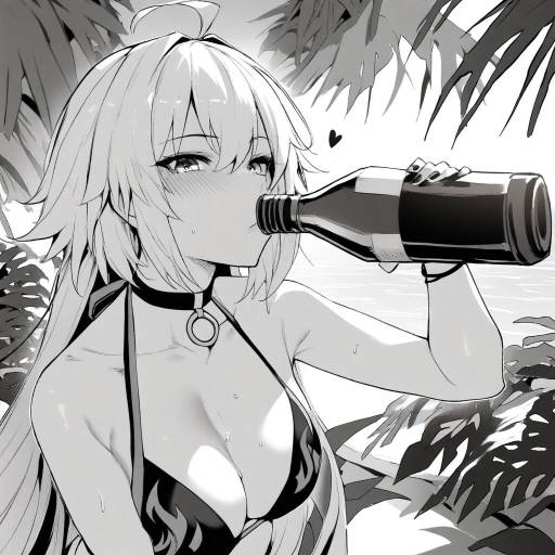 Monochrome Jeanne D'Arc in Swimsuit