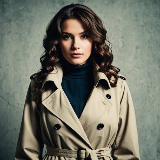 Portrait of Woman in Vintage Trench Coat
