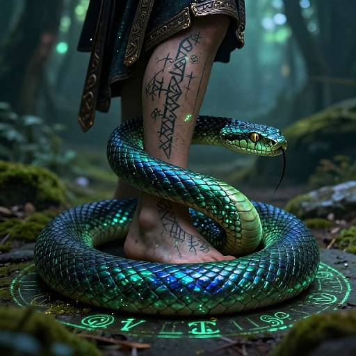 Enchanted Serpent Coils Armored Leg