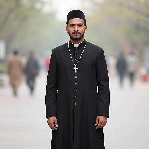 Realistic Black Sherwani Man Portrait