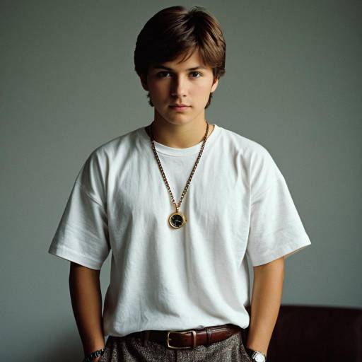 Young Man Wearing White T-Shirt and Jewelry